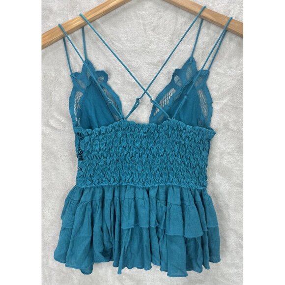 Free People One Women's Adella Cami in Turquiose Size  XS - Picture 8 of 10
